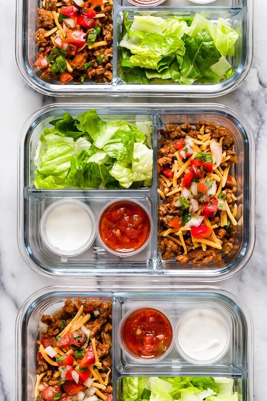 Taco salad meal prep